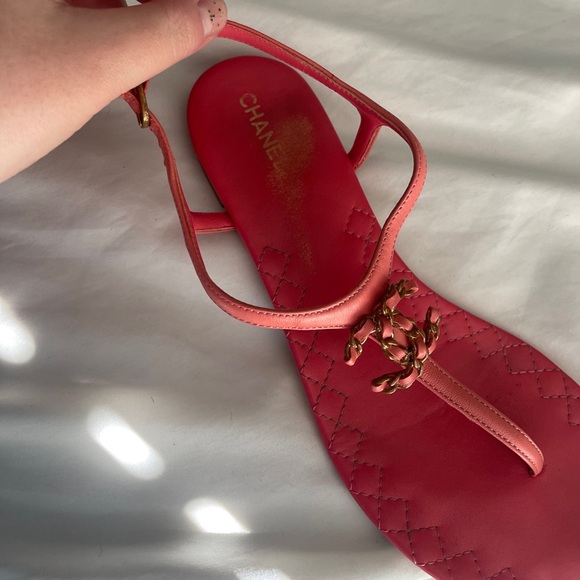 Pink ankle strap Chanel sandals - Picture 8 of 16